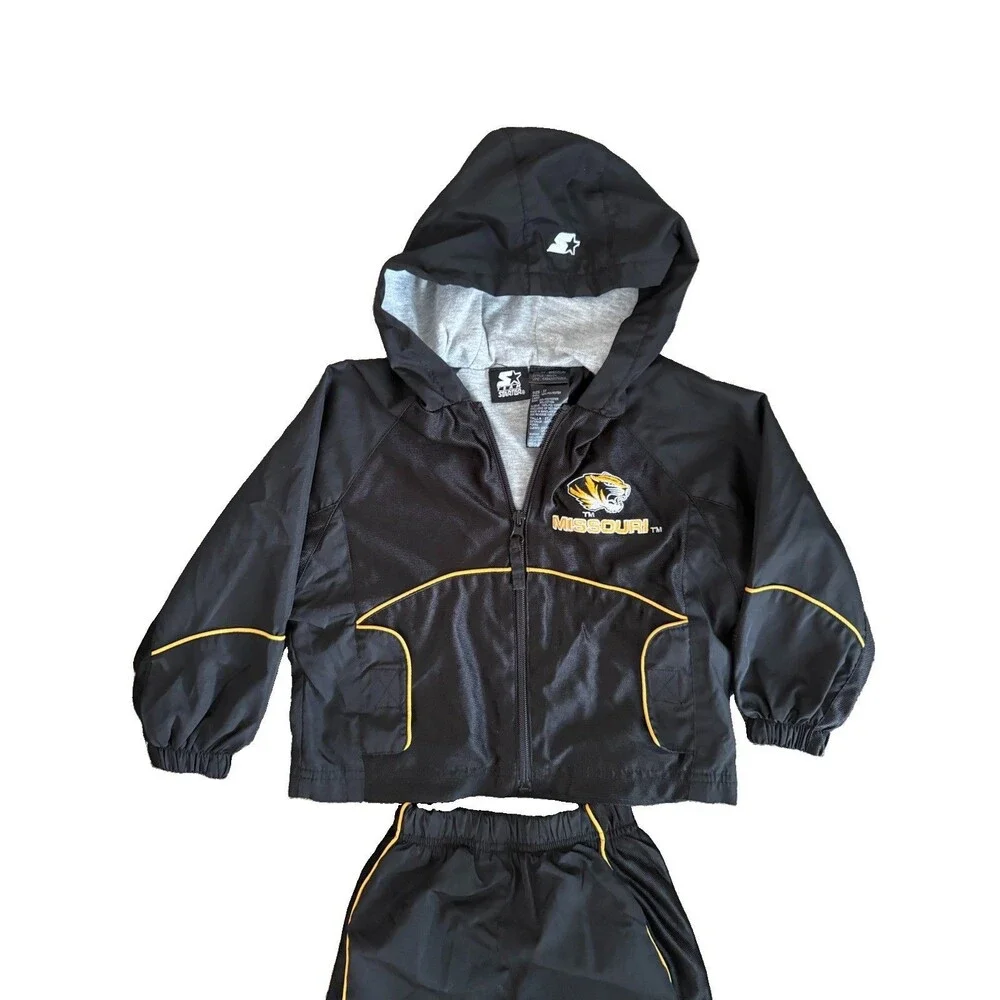Kids Starter Track Suit Black And Yellow Missouri Size 3T Zip Up Hoodie & Pant